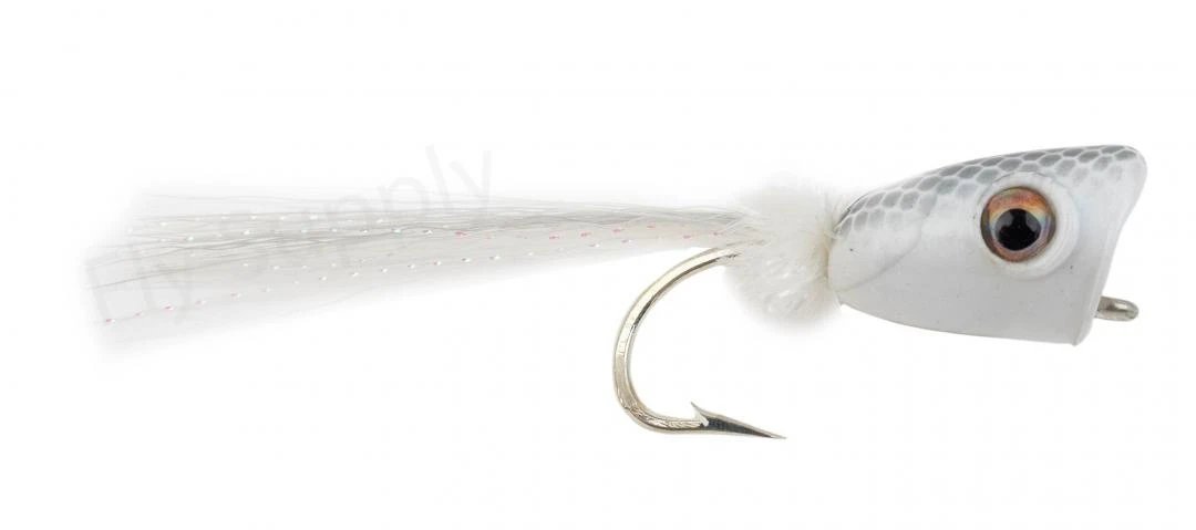Double Barrel Baitfish Popper XL White #5/0