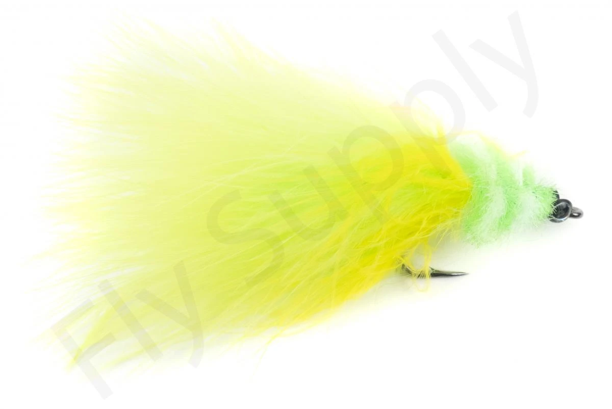 Euro Flies Tarpon Toad Chartreuse & White #4/0