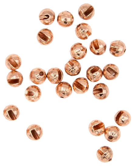 Fly Scene Tungsten Slotted Beads Diamond Faceted Copper 25pc