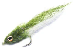 H2O Olive & White #2/0 Finger Mullet