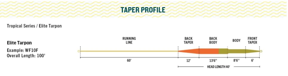 Rio Elite Tarpon Floating Fly Line Sea Grass/Orange/Sand - Image 3