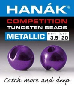 Hanak Tungsten Metallic Dark Violet Slotted Jig Beads 20pc